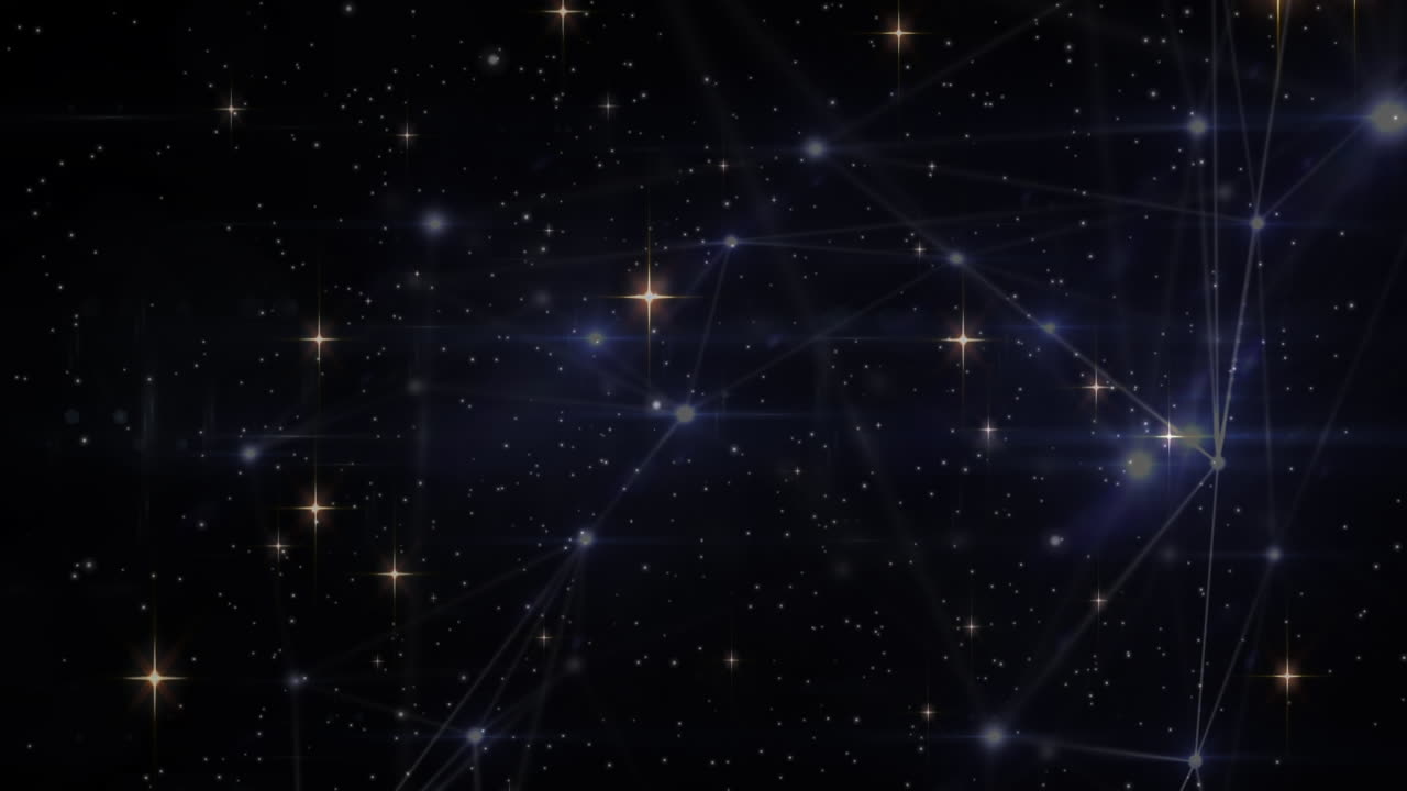 Animation of stars and constellations on night sky