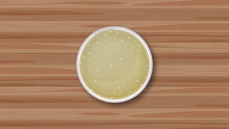 animation of penicillin growth in a petri dish, showing gradual bacterial inhibition with clear visual transitions