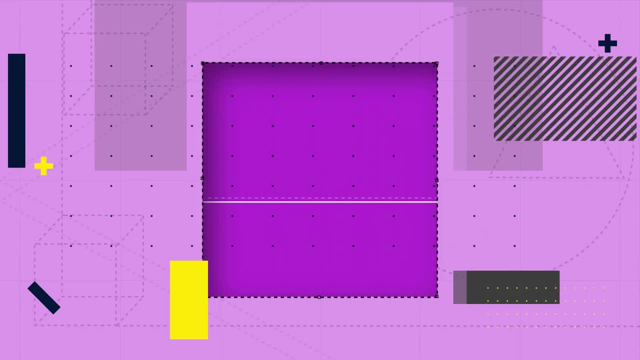 Software tools cutting a removing a section of pink grid background