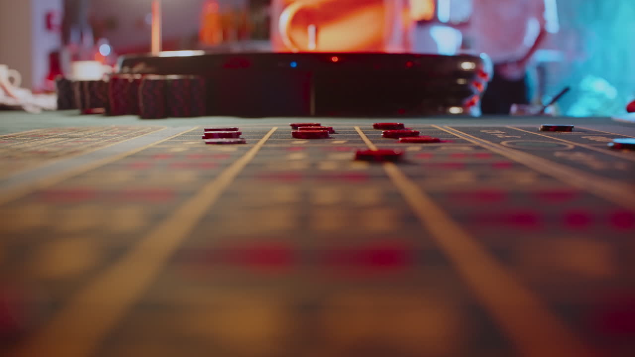 Roulette Table with Chips