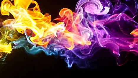 colorful smoke on a black background