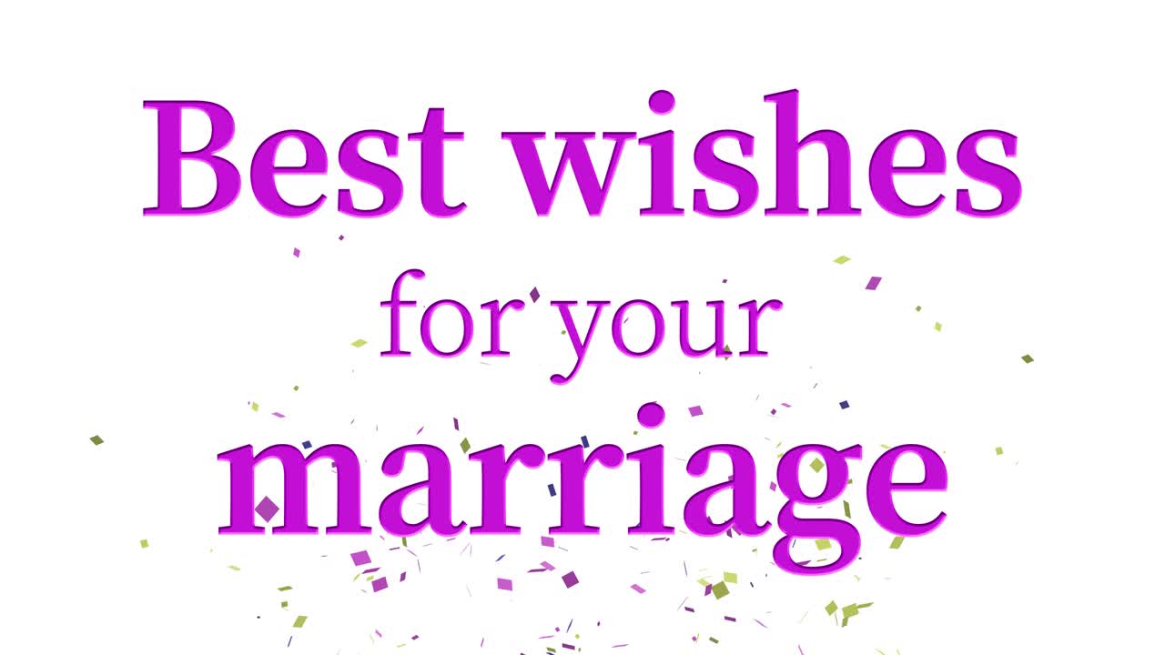 당신의 결혼에 대한 가장 좋은 소원 문자 메시지 애니메이션 모션 그래픽