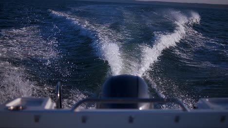 water splashes seen from the motorboat in slowmotion