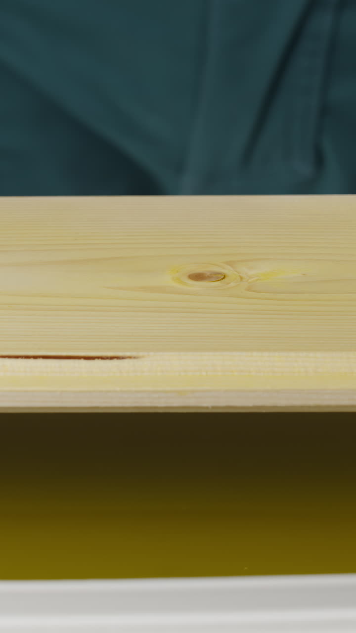 Close-up of Light Wood Plank with a Visible Edge