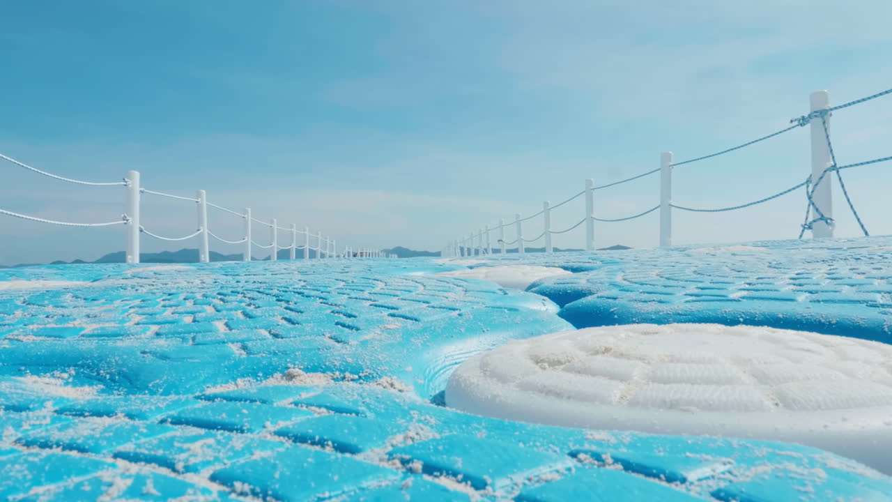 Tranquil Blue Floating Pier Over Water