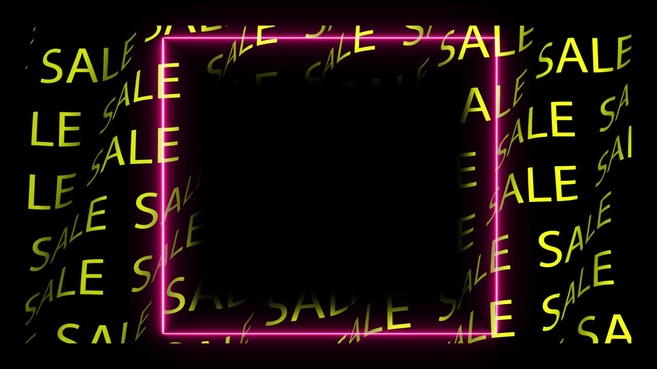 animación de video de líneas de neón magenta brillantes. venta de neón, luces coloridas animadas, venta de neon. banner de venta. plantilla para red social. diseño minimalista. animación 4k.