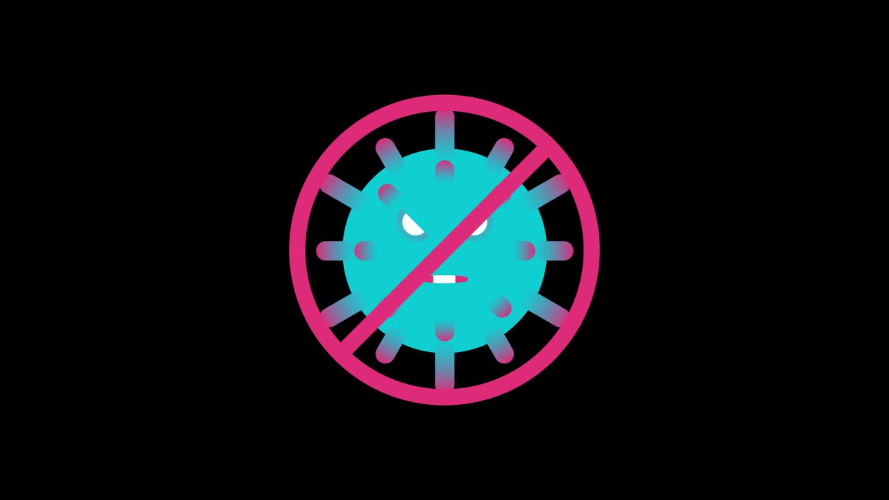 Virus COVID-19 and prohibition sign. Transparent background