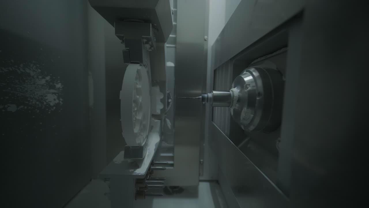 CNC Machine Cutting Zirconia Crowns from Unfired Zirconia