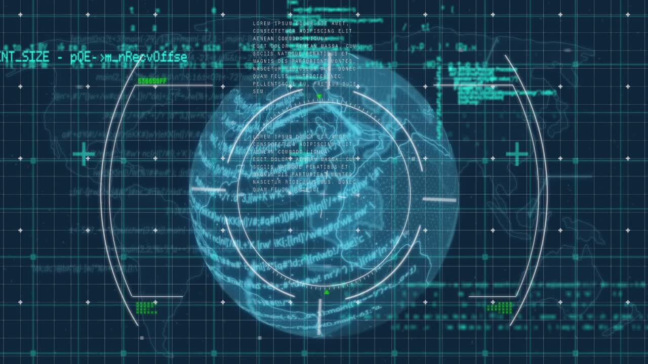 Animation of data processing over globe