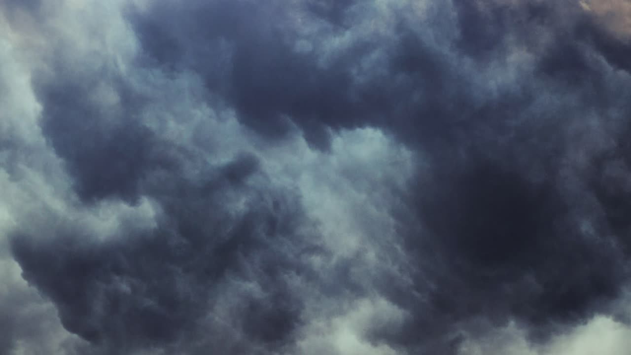 4K Dark sky during thunderstorm
