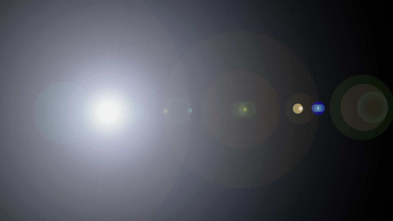 Abstrakte Lichtreflexe und Linseneffekte auf schwarzem Hintergrund