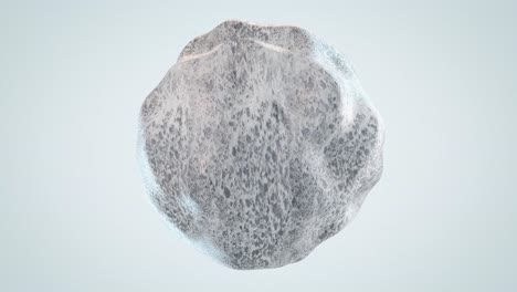 animación de una bola de nieve ondulada en fondo blanco