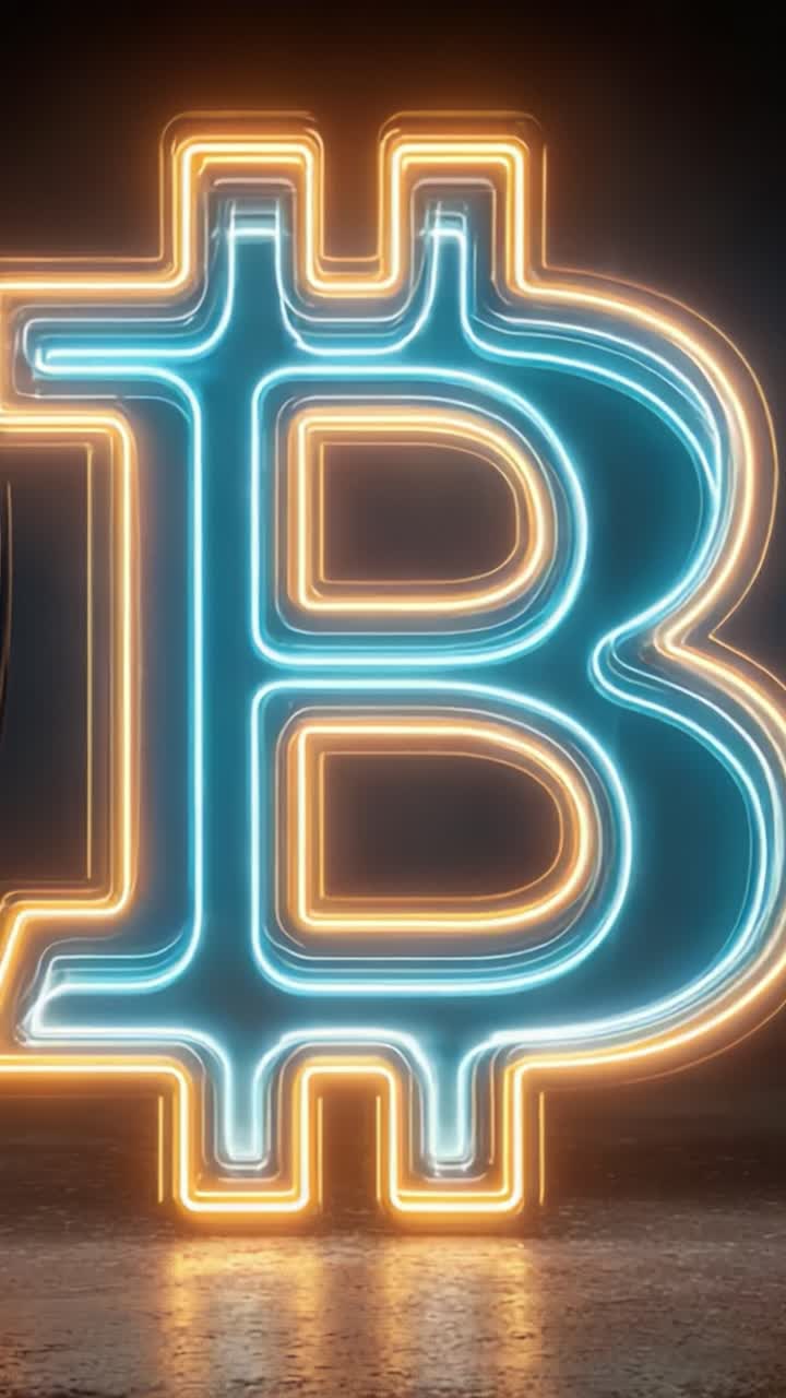 A Stunning Neon Display of the Bitcoin Symbol Highlighting Its Digital Currency Significance in the Modern Financial Landscape