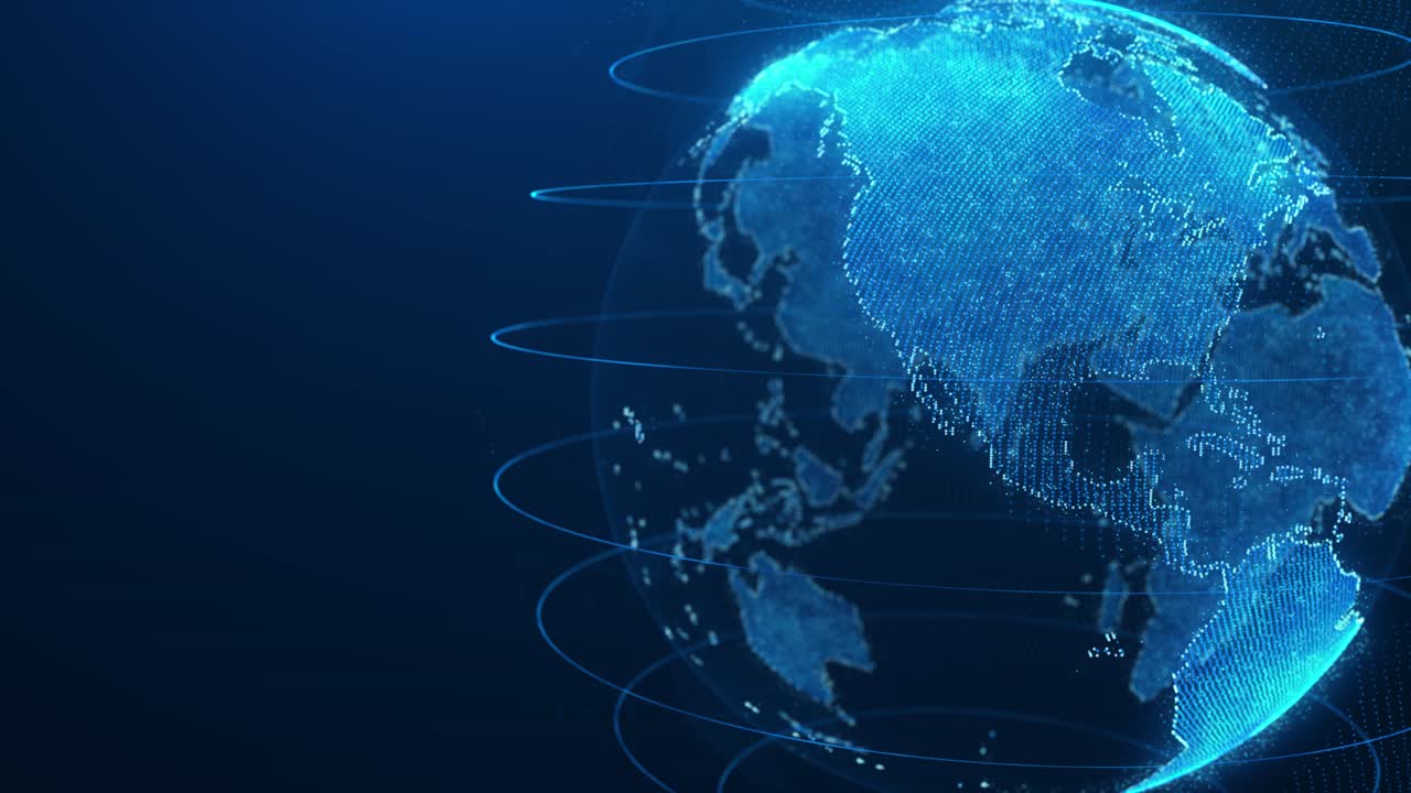 Communication technology global world network. Futuristic Earth Global communication concept