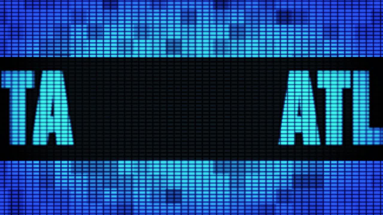 Atlanta displayed on a digital screen