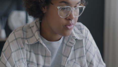 young woman concentrating on work