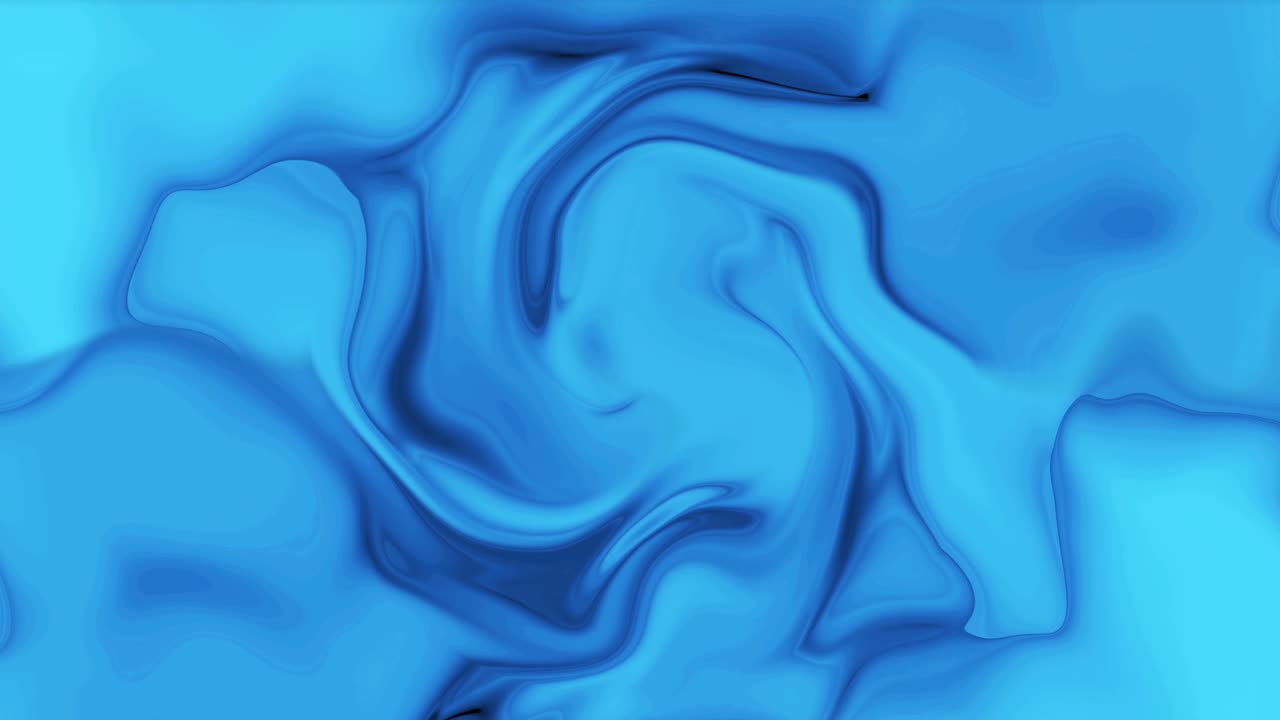Animazione fluida di inchiostro liquido blu setoso. Flusso di liquido blu lucido.