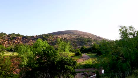 Static video of Enchanted rock in Texas . This is a famous tourist destination in Texas that has a history and legend with native American ties