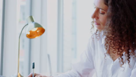 thinking, notebook and woman writing idea