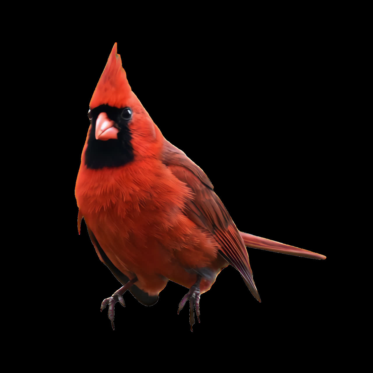 Vibrant cardinal animation isolated asset, transparent 4K video, alpha ...