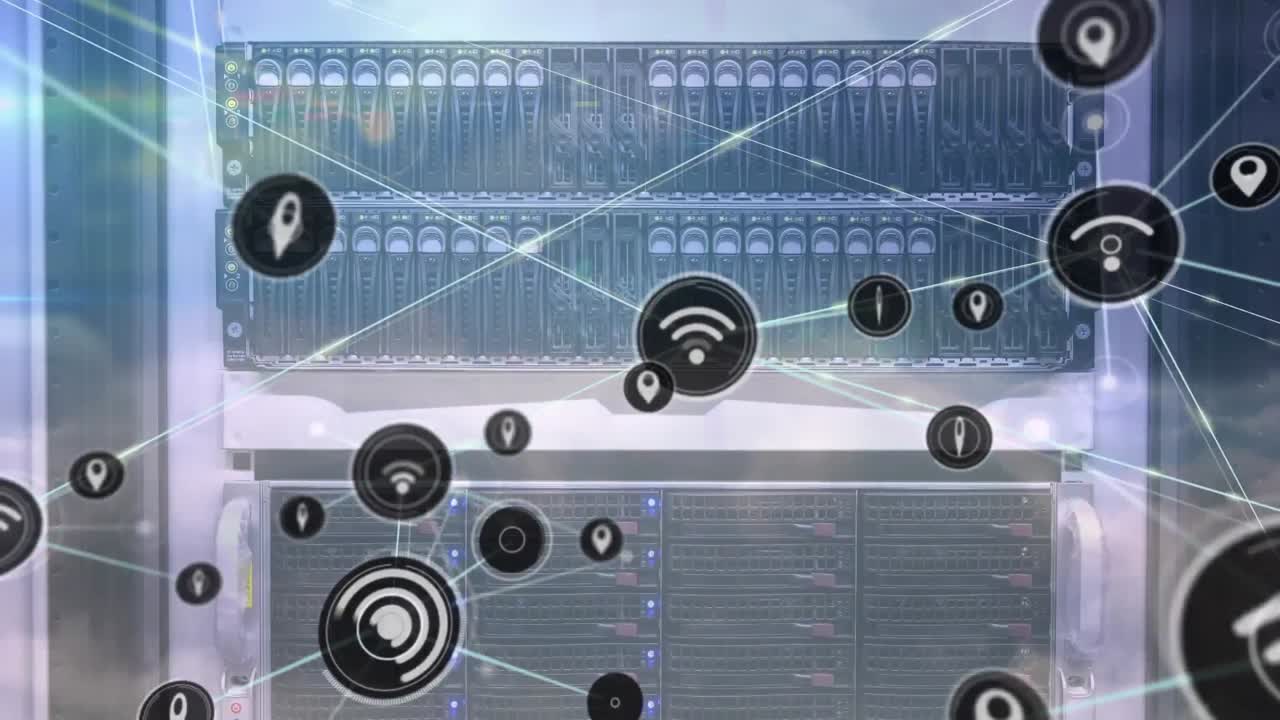 서버  ⁇ 을 통한 연결 네트워크의 애니메이션