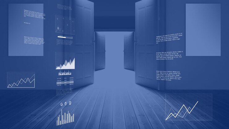 Animation of digital data processing over office