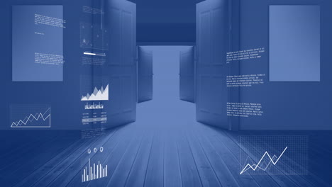 animation of digital data processing over office