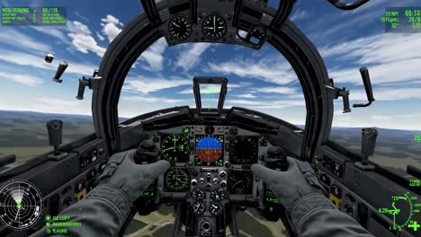 A thrilling cockpit view video showcasing a fighter jet in flight, emphasizing the pilot&#039;s