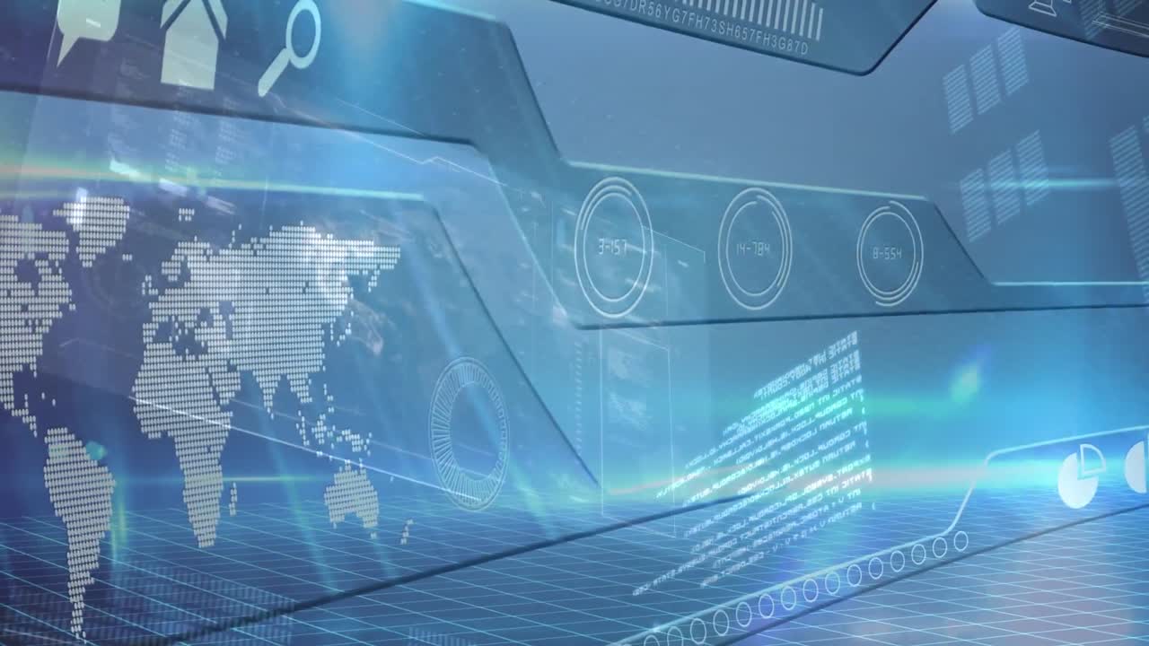 animación de un sitio web con el giro del globo del mapa del mundo y datos e información