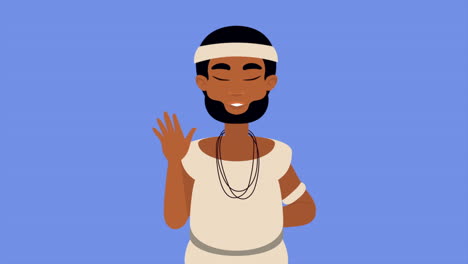 young indegenous man character animation