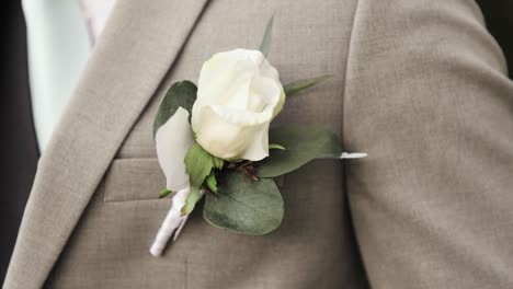 Young-Man-or-Groom-in-Formal-Suit-with-White-Rose-Flower-Boutonniere-and-Blue-Tie-1080p-60fps