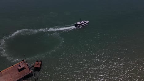 Overhead-aerial-clip-of-a-wharf-in-remote-tropical-northern-Australia