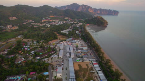 Ao-Nang-landmark-market-in-tropical-bay-at-sunset