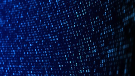 Digital Data Stream Binary Code Matrix Loop Background With Numbers Moving On Screen.