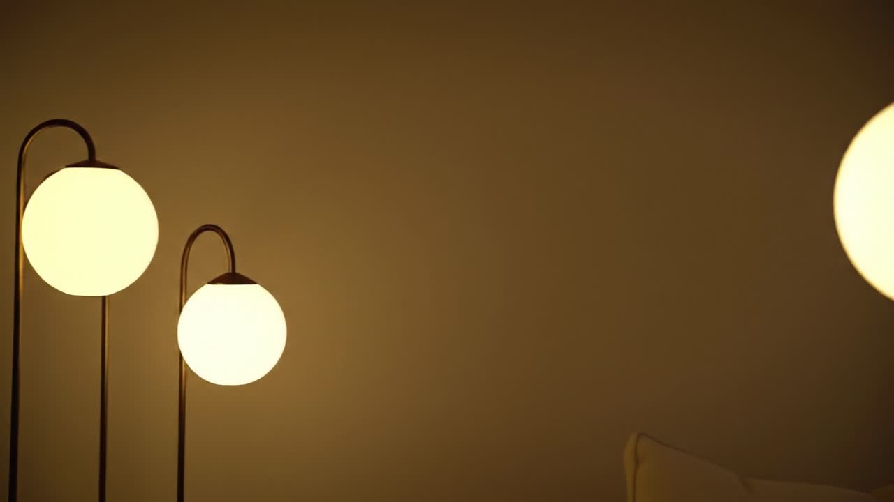 Elegant Modern Lighting: A Captivating Display of Spherical Lamps in Soft Ambient Glow, Creating a Cozy Atmosphere for Contemporary Spaces