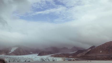 majestic glacier landscape in a cloudy sky