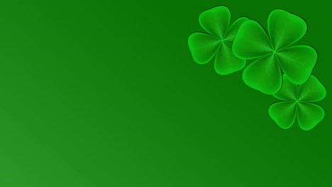 clover corner frame pattern. clover leaves on a green background. 4k