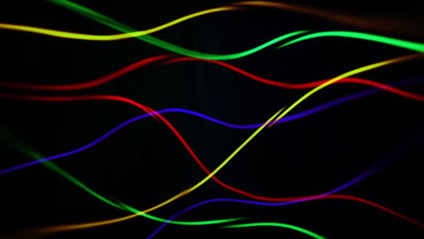 light trails made from fluorescent cables moving