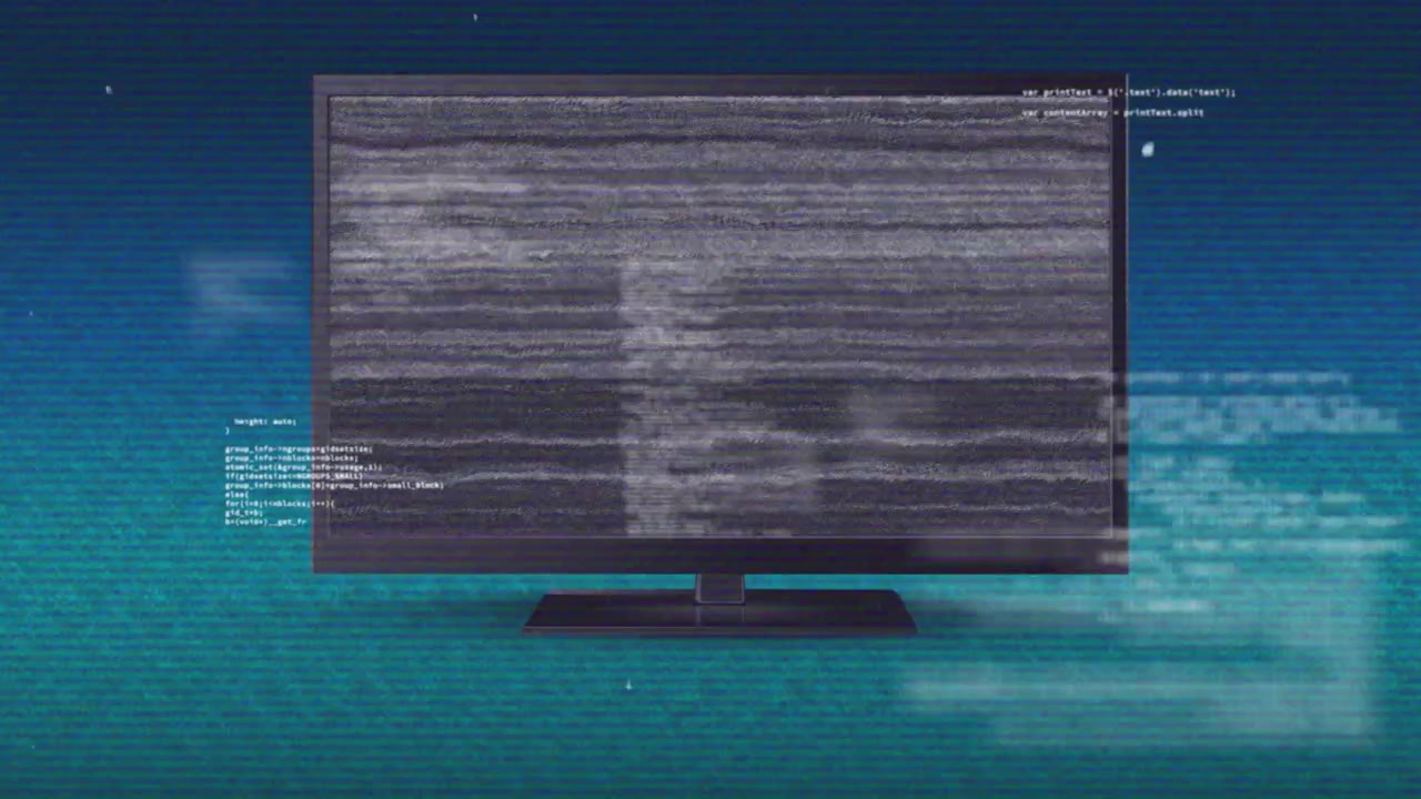 Animation of interference over data processing and screen