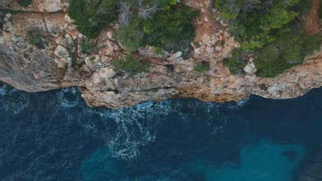 aerial view on rocks and sea