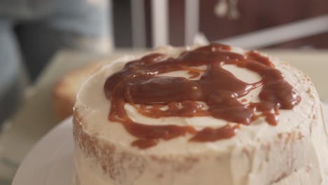 close up video of cake making process