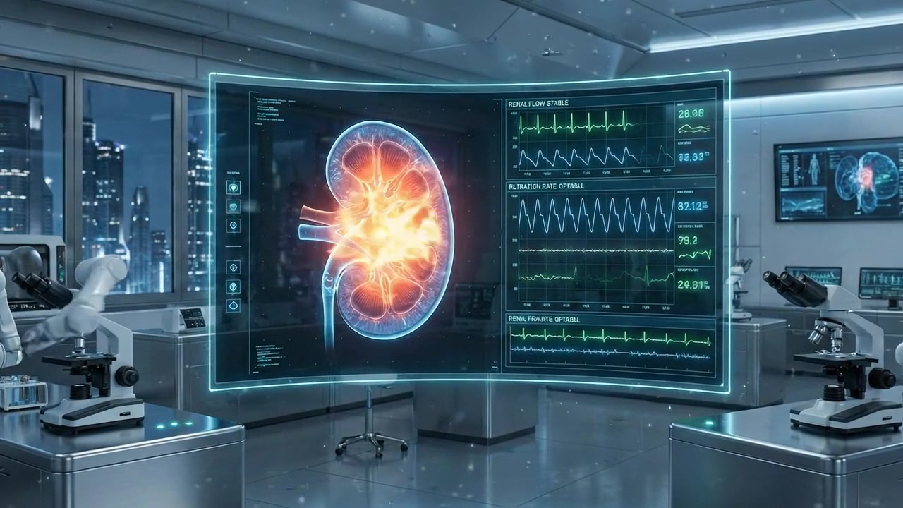 Detailed digital medical scan of kidneys