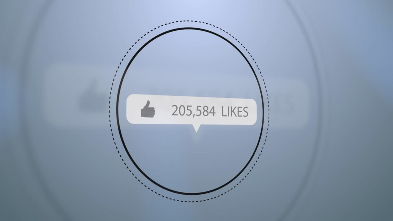 위로 엄지손가락 아이콘, 텍스트와 같은 언어에 증가하는 숫자는 파란색 배경에 원 위에 거품