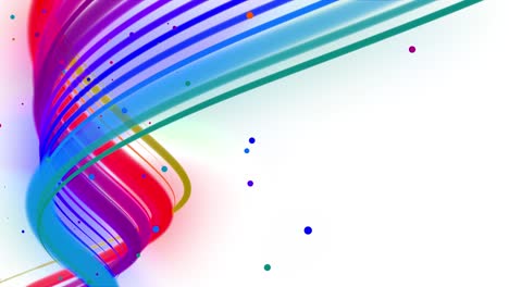 líneas onduladas multicolores o cinta de hermosas rayas vuelan en el aire, suavemente oscilación y onda en fondo blanco. 3d abstracto bucleado fondo creativo 4k con luma mate.