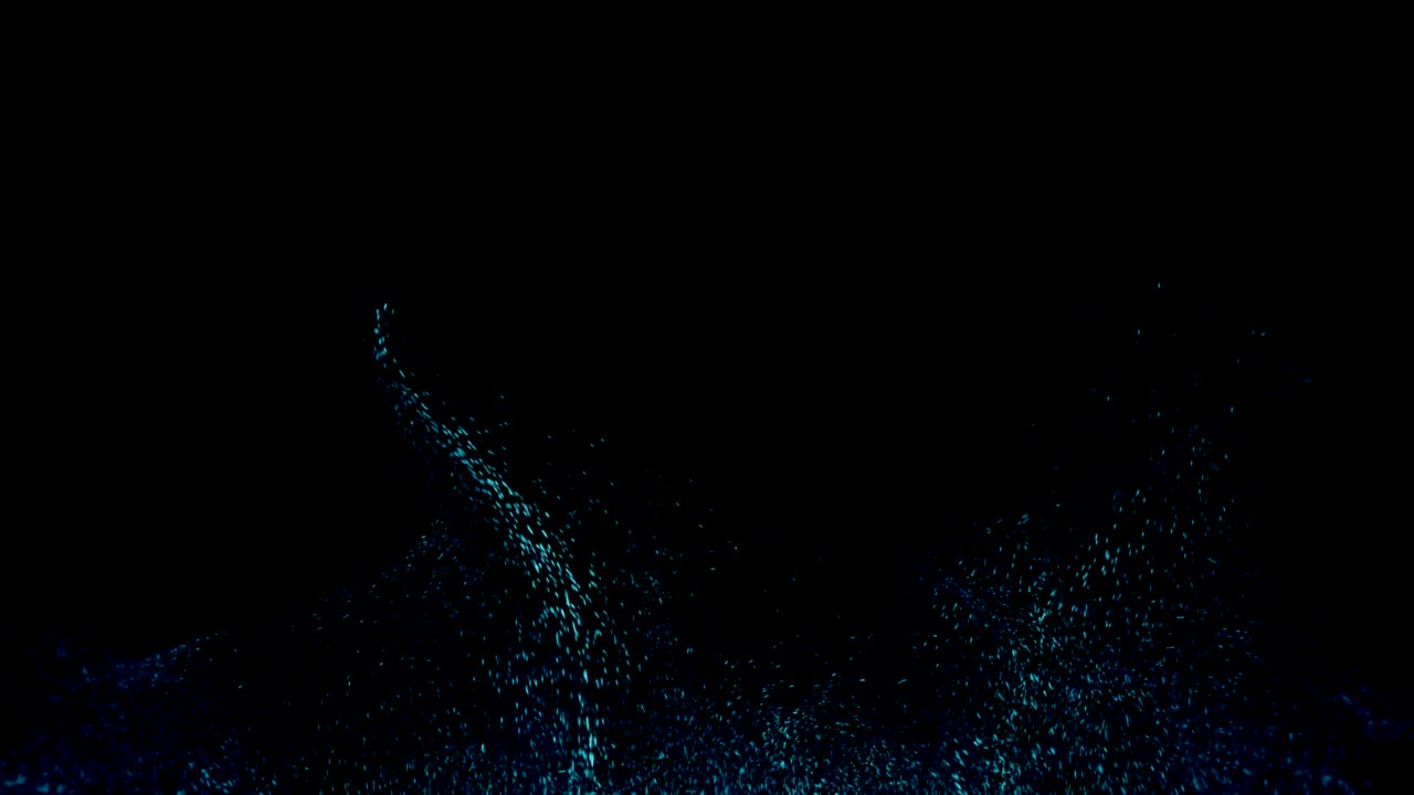 Glowing particles with trails climb the screen and fill the frame.