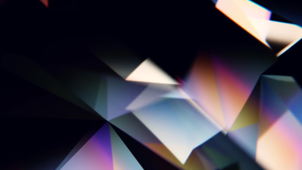 Abstract Geometric Light Reflections Shifting on Dark Background