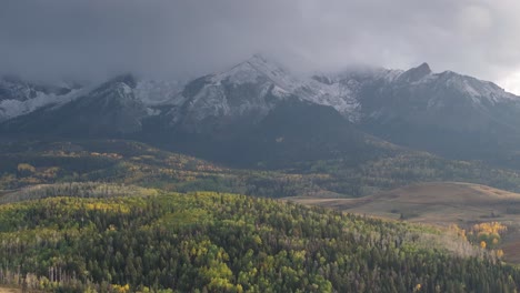 snow capped mountain peaks at telluride, colorado