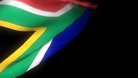 south africa flag , realistic 3d animation of waving flag. south africa flag waving in the wind. national flag of south africa. seamless loop animation. 4k high quality, 3d render