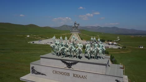 ulan bator mongolia, july 15, 2019: monument to genghis khan in ulan bator