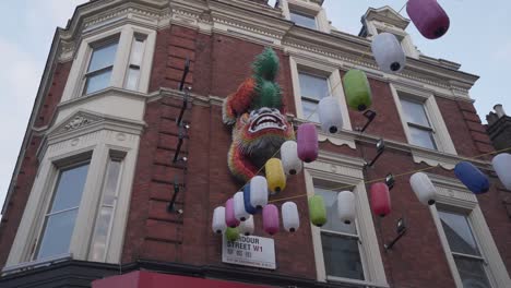 beautiful decoration of building in chinatown street london city centre england uk